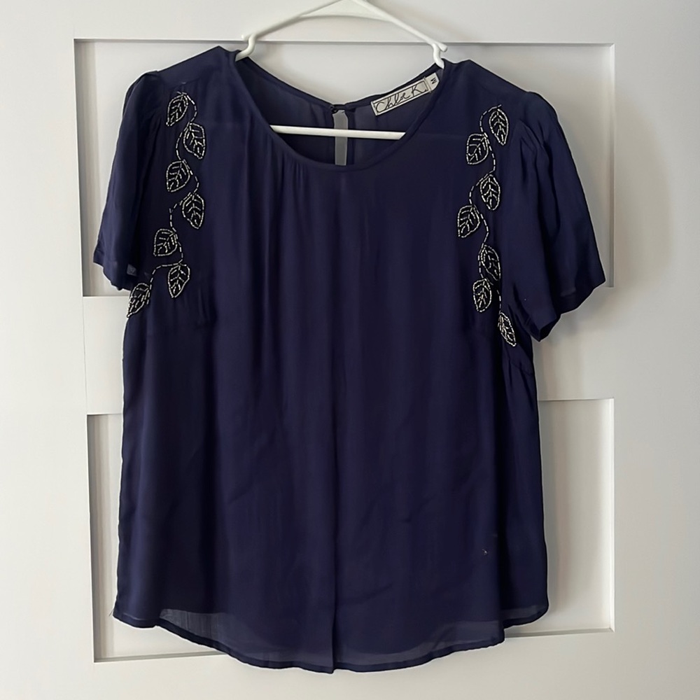 Chloe K Blouse with beaded detail size medium